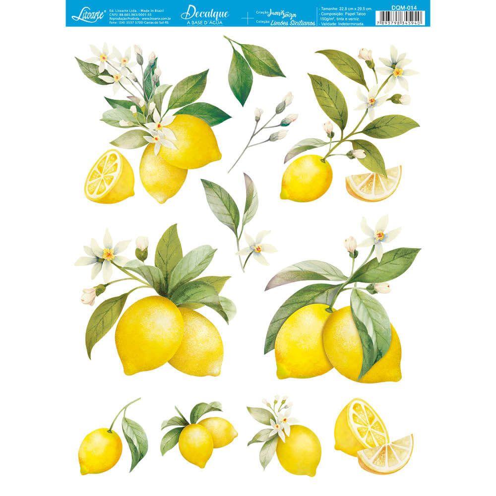 Decalque a Base de Água Litoarte DQM-014 15x18,7cm Limão Siciliano - Palácio da Arte