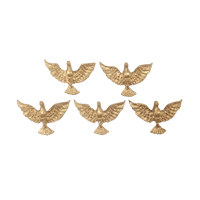 Divino Espírito Santo Asinha Dourado 3x4cm 5 unidades Resina - Palácio da Arte