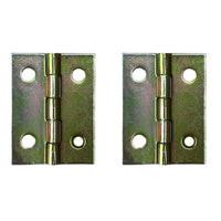 Dobradiça Zincada em Metal Dourado 2,5x2cm Kit com 2 peças - Palácio da Arte