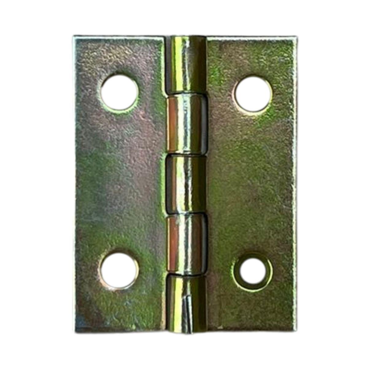 Dobradiça Zincada em Metal Dourado 2,5x2cm - Palácio da Arte