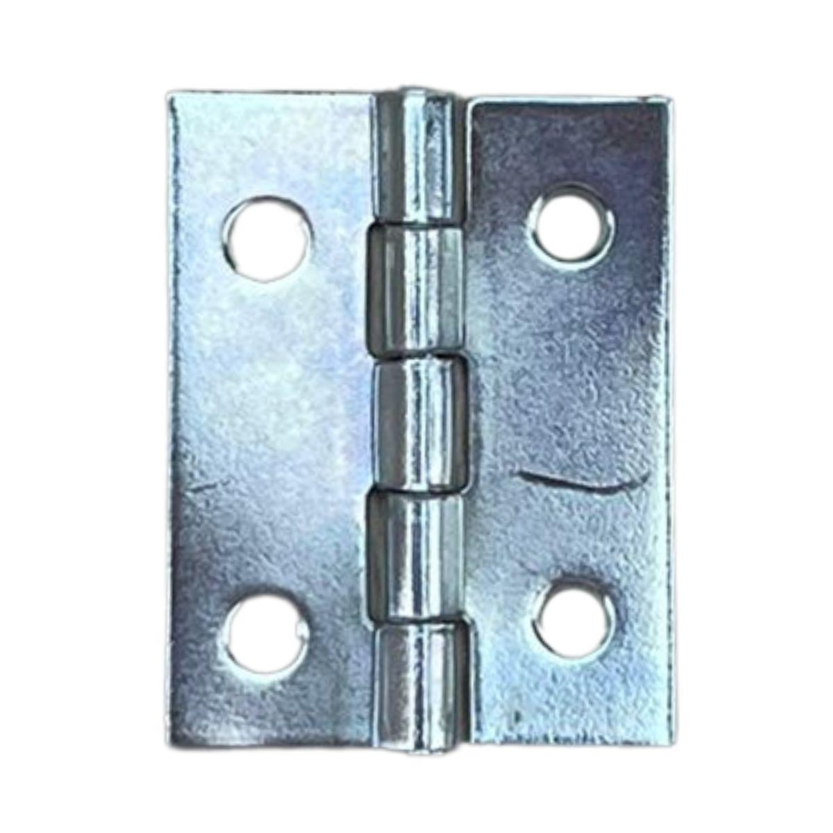 Dobradiça Zincada em Metal Prata 2,5x2cm - Palácio da Arte
