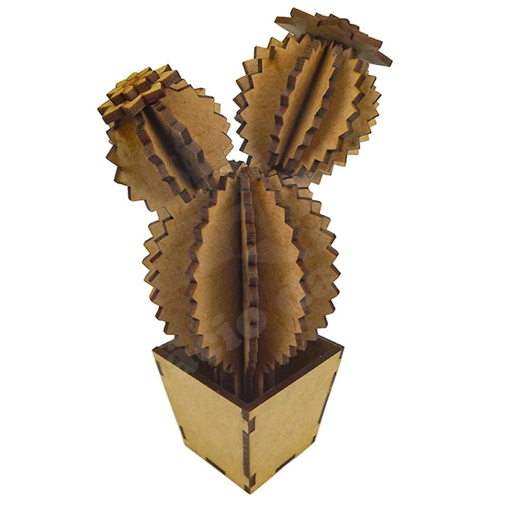 Enfeite de Mesa Cacto VI 16x10x7cm em MDF - Palácio da Arte