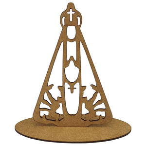 Enfeite de Mesa Nossa Senhora Aparecida 8x7,5cm em MDF - Palácio da Arte