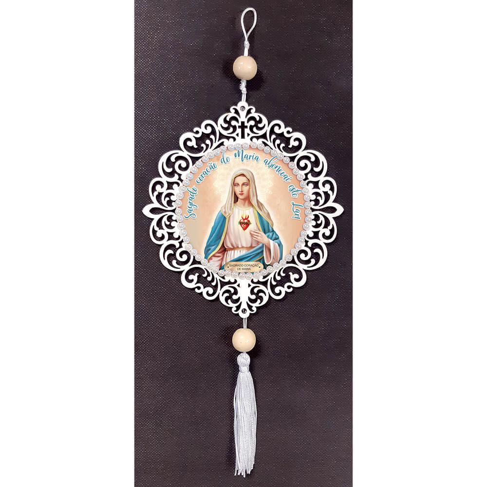 Escapulário Litoarte ESC-005 Sagrado Coração De Maria 33X15cm - Palácio da Arte