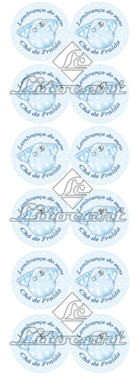 Etiqueta Adesiva Lembrançinha 2,5x2,5 LLARP-21 Chá de Fraldas 120 unidades Litocart - Palácio da Arte