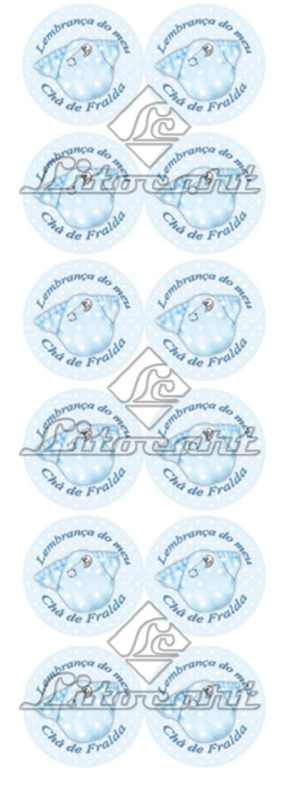 Etiqueta Adesiva Lembrançinha 2,5x2,5 LLARP-21 Chá de Fraldas 120 unidades Litocart - Palácio da Arte