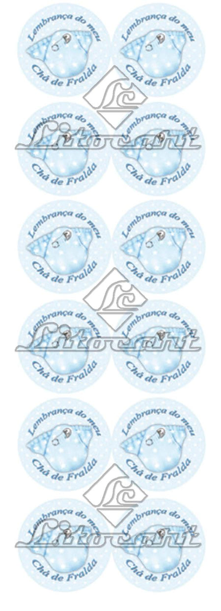 Etiqueta Adesiva Lembrançinha 2,5x2,5 LLARP-21 Chá de Fraldas 120 unidades Litocart - Palácio da Arte