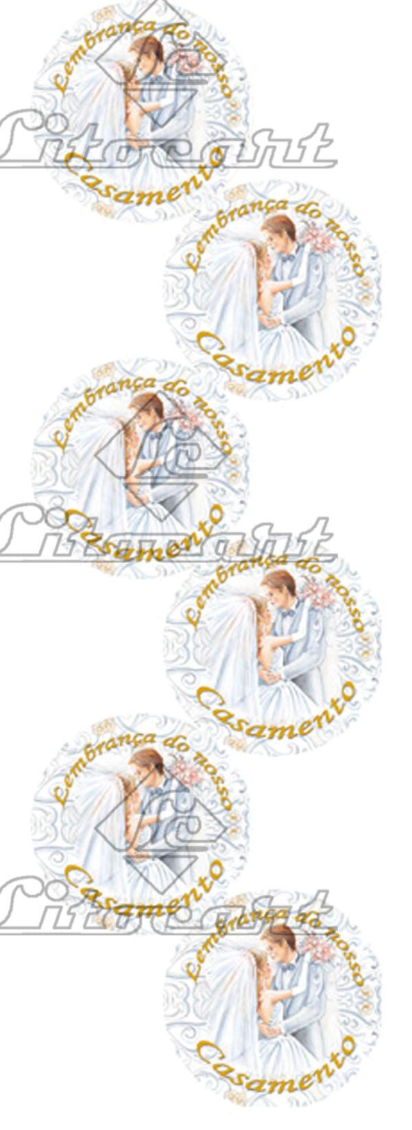 Etiqueta Adesiva Lembrançinha 3,3x3,3 LLARM-08 Casamento 60 unidades Litocart - Palácio da Arte
