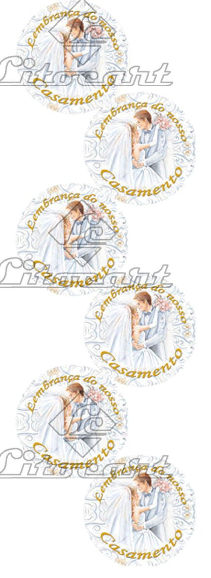 Etiqueta Adesiva Lembrançinha 3,3x3,3 LLARM-08 Casamento 60 unidades Litocart - Palácio da Arte