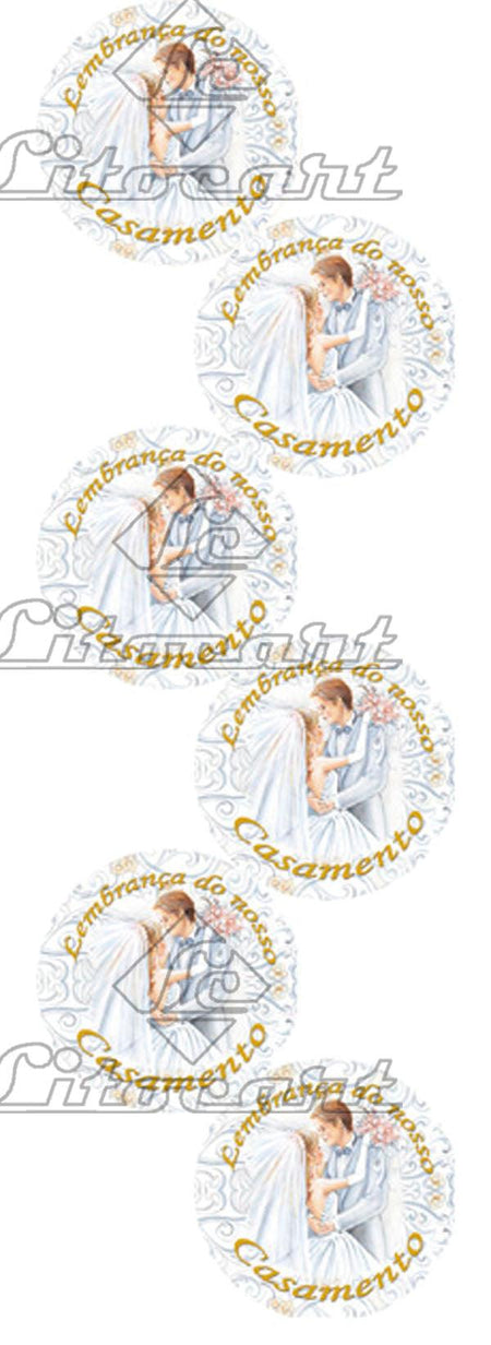Etiqueta Adesiva Lembrançinha 3,3x3,3 LLARM-08 Casamento 60 unidades Litocart - Palácio da Arte