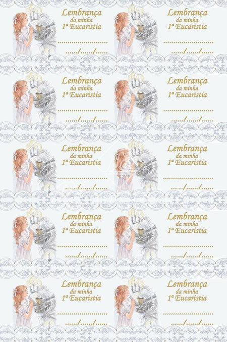 Etiqueta para Lembrançinhas LL-055 Primeira Eucaristia com 100 unidades Litocart - Palácio da Arte