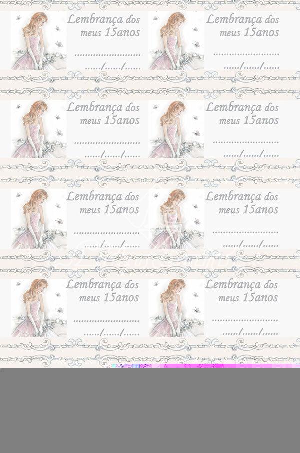 Etiqueta para Lembrançinhas LL-057 Aniversário 15 anos com 100 unidades Litocart - Palácio da Arte