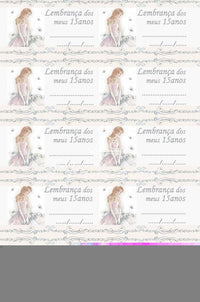 Etiqueta para Lembrançinhas LL-057 Aniversário 15 anos com 100 unidades Litocart - Palácio da Arte