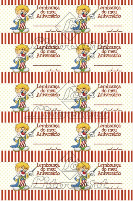 Etiqueta para Lembrançinhas LL-084 Aniversário com 100 unidades Litocart - Palácio da Arte