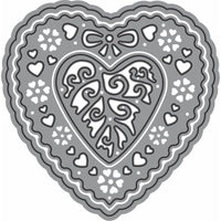 Faca de Corte e Relevo FPCR014 7,03x7,02cm Coração com Flores Elegance Toke e Crie - Palácio da Arte