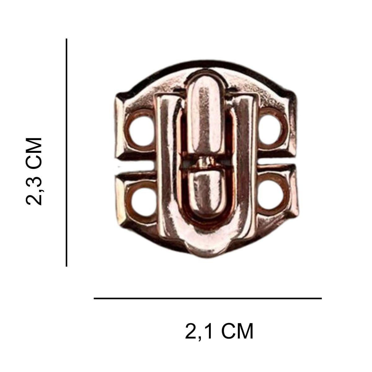 Fecho Pasta em Metal Cobre 2,3x2,1cm Kit com 2 peças - Palácio da Arte