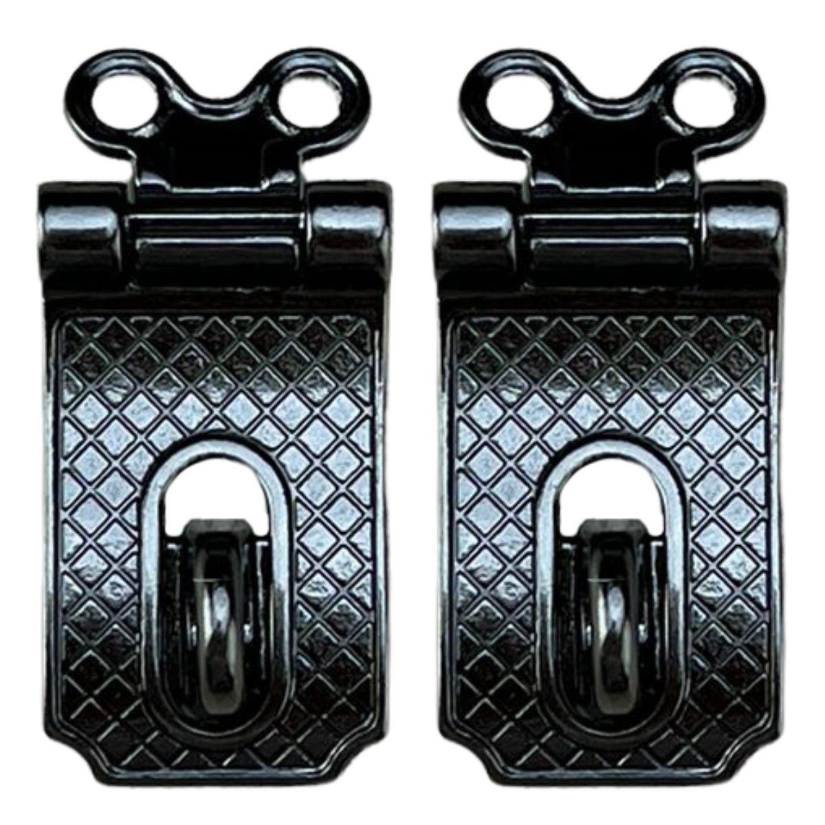 Fecho Porta Cadeado em Metal Grafite 4x2cm Kit com 2 peças - Palácio da Arte