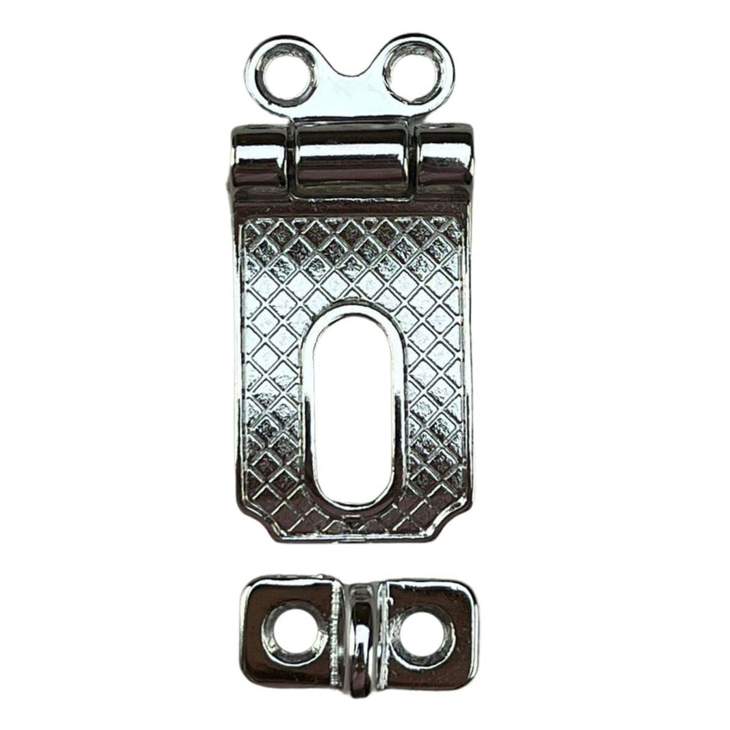 Fecho Porta Cadeado em Metal Níquel 4x2cm Kit com 2 peças - Palácio da Arte