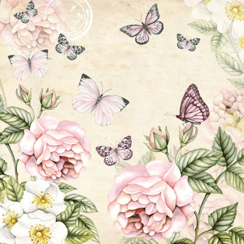 Guardanapo de Papel Decoupage 33x33 Creme Botânico 13309196 - Palácio da Arte