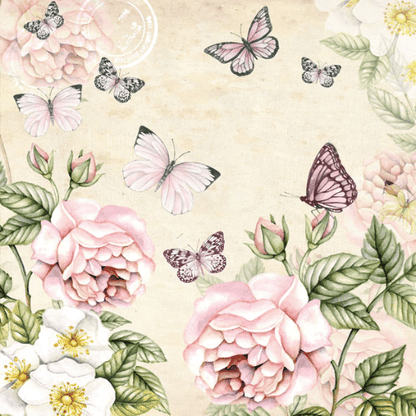 Guardanapo de Papel Decoupage 33x33 Creme Botânico 13309196 - Palácio da Arte