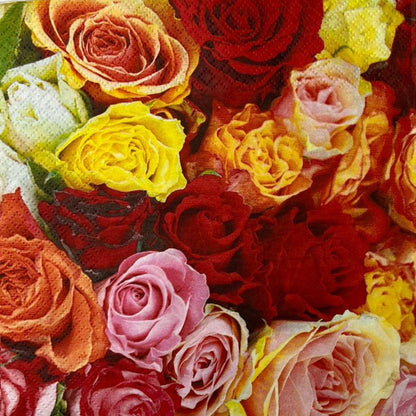 Guardanapo Decoupage 212001 Botões de Rosas Coloridas 2 unidades Toke e Crie - Palácio da Arte