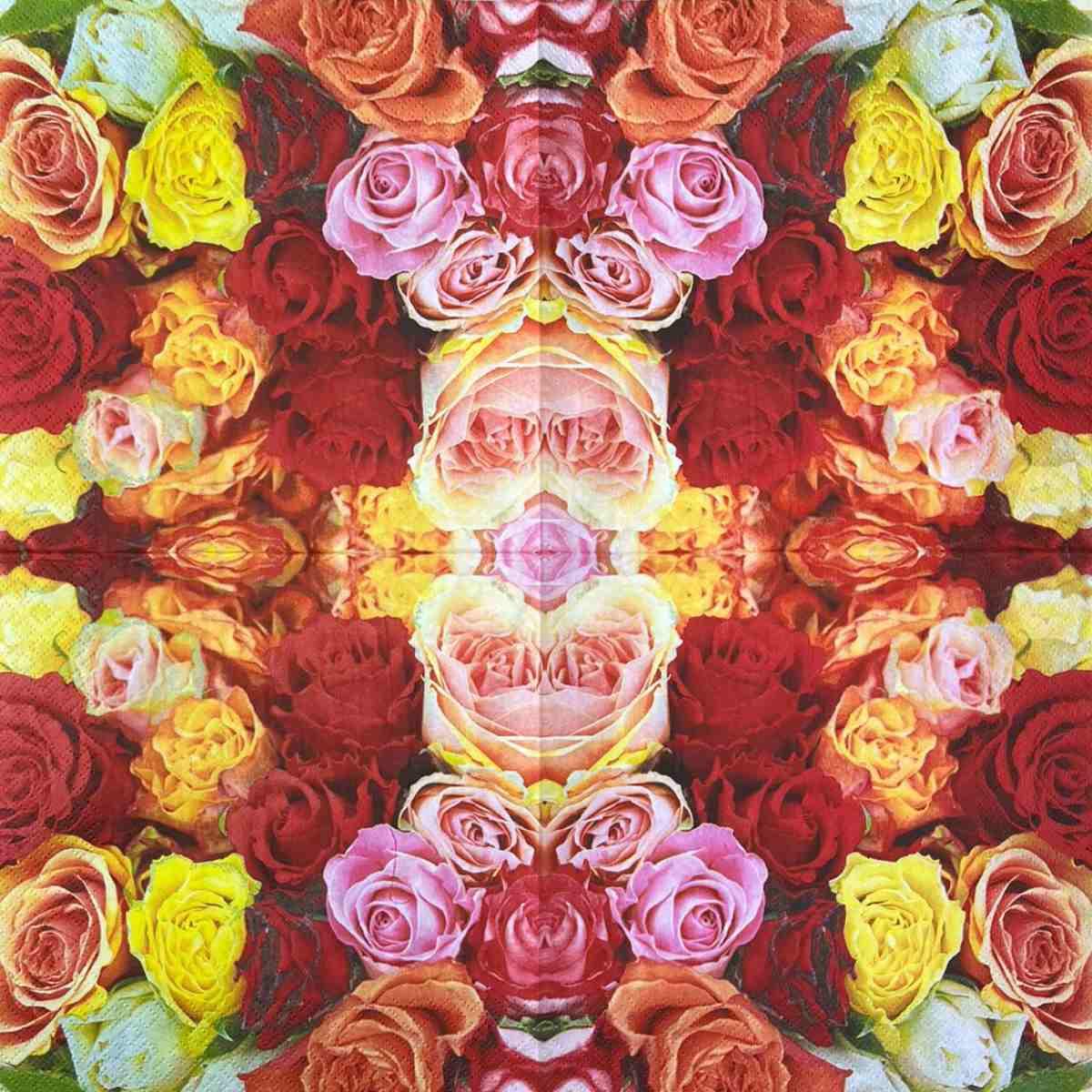 Guardanapo Decoupage 212001 Botões de Rosas Coloridas 2 unidades Toke e Crie - Palácio da Arte