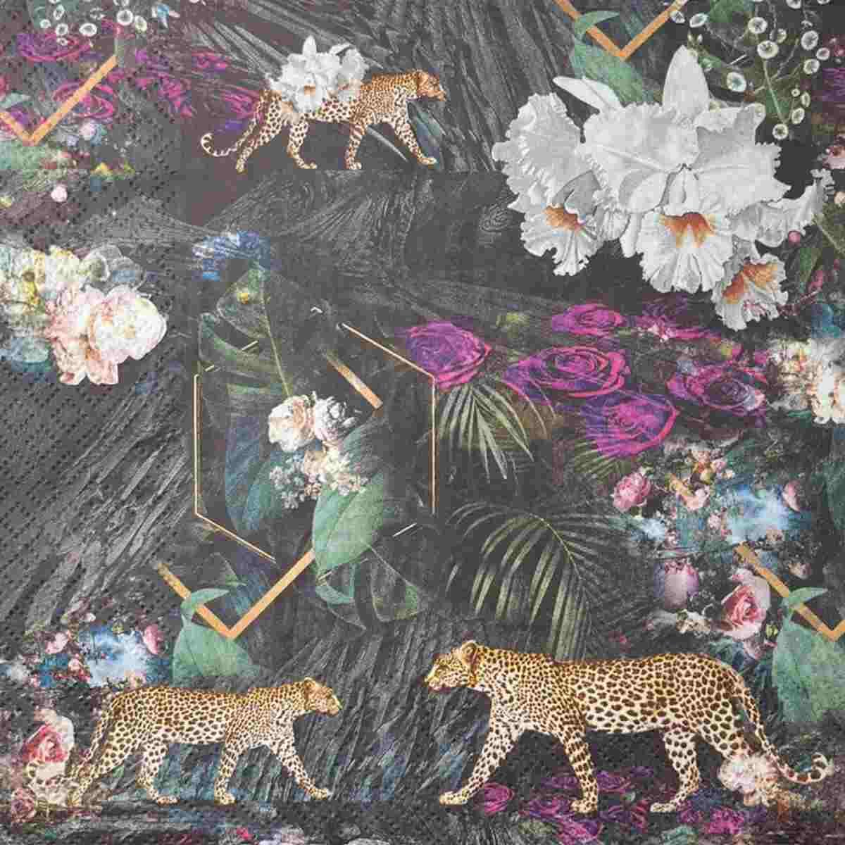 Guardanapo Decoupage 212102 Flores e Leopardo 2 unidades Toke e Crie - Palácio da Arte