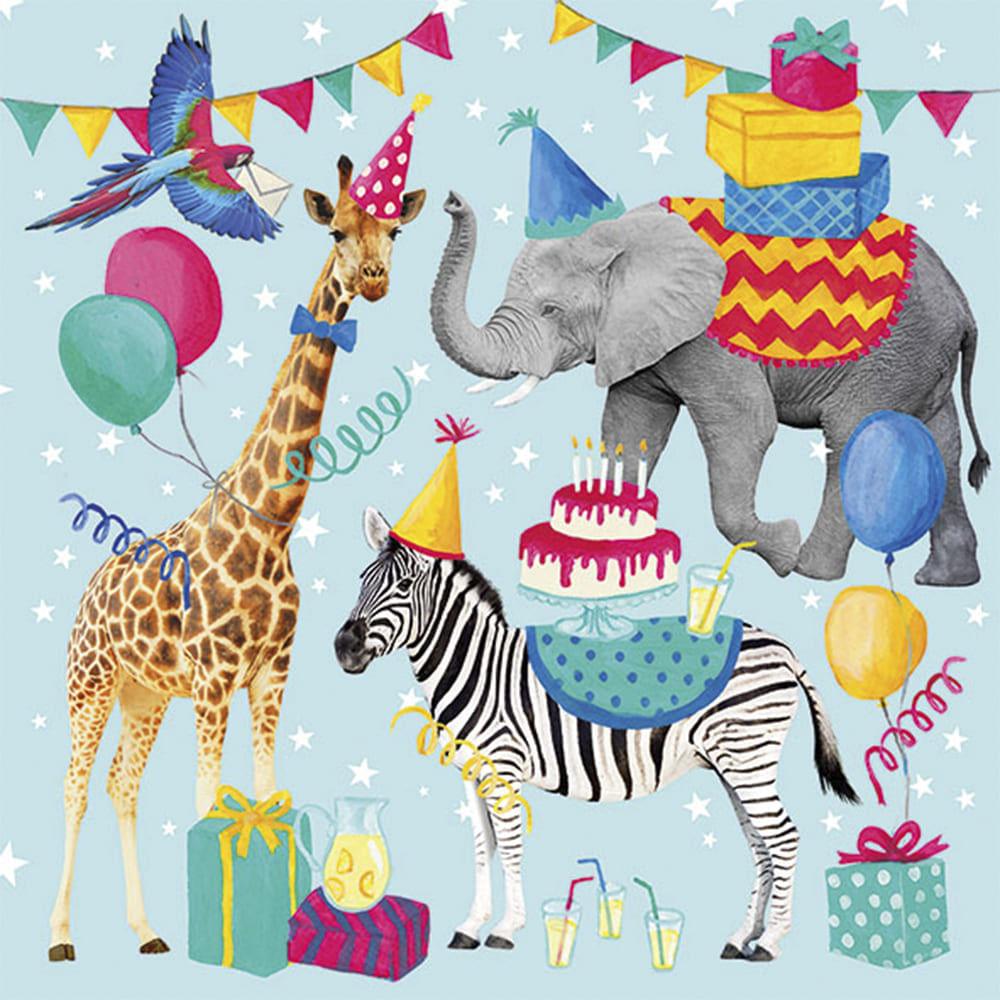 Guardanapo Decoupage Animais Aniversário 13314310 Ambiente com 2 peças - Palácio da Arte