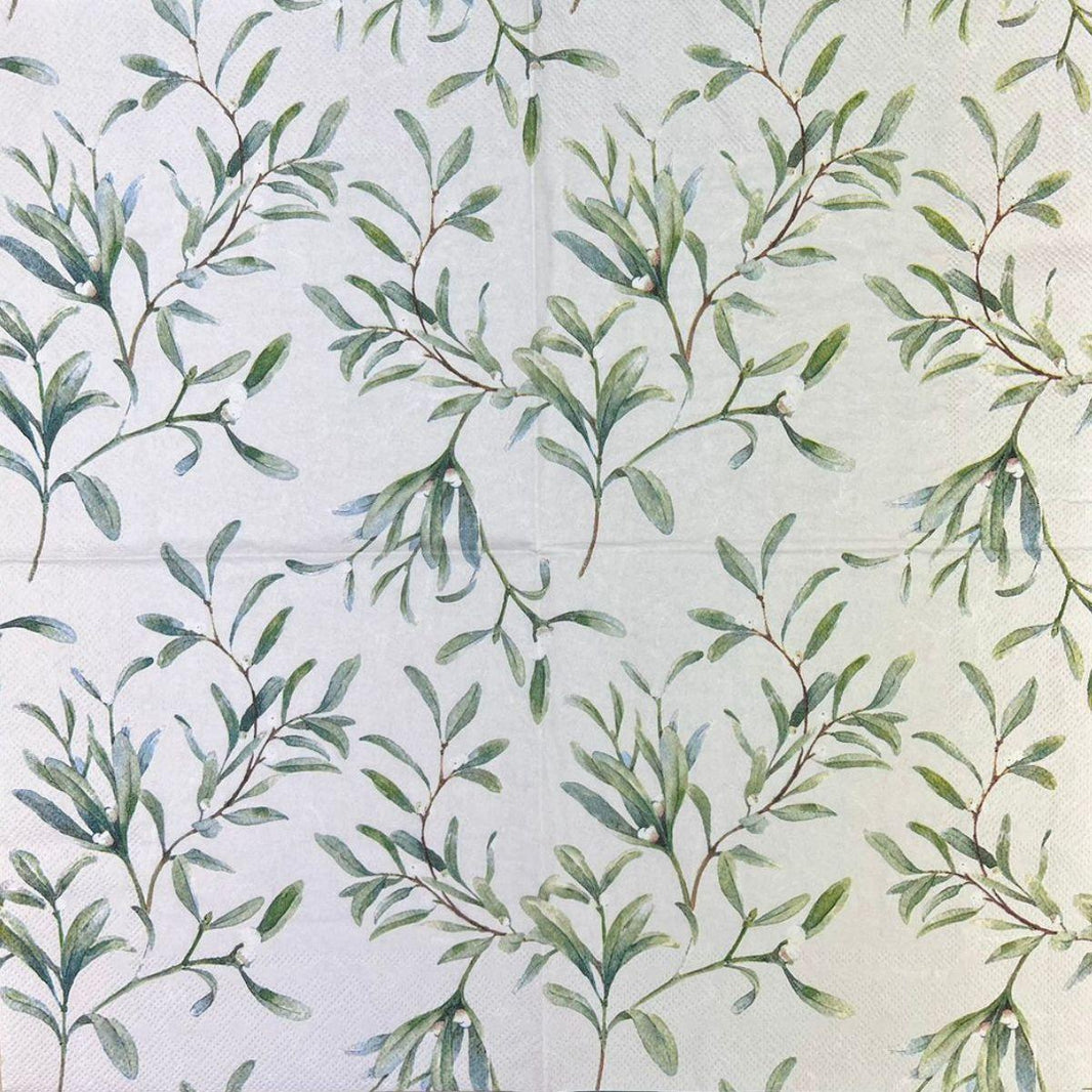 Guardanapo Decoupage Mistletoe All Over Grey 33315686 Ambiente com 2 peças - Palácio da Arte