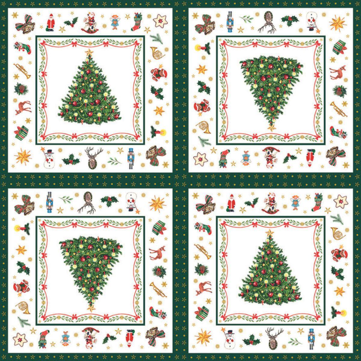 Guardanapo Decoupage Natal Christmas Evergreen White 33314515 Ambiente com 2 peças - Palácio da Arte