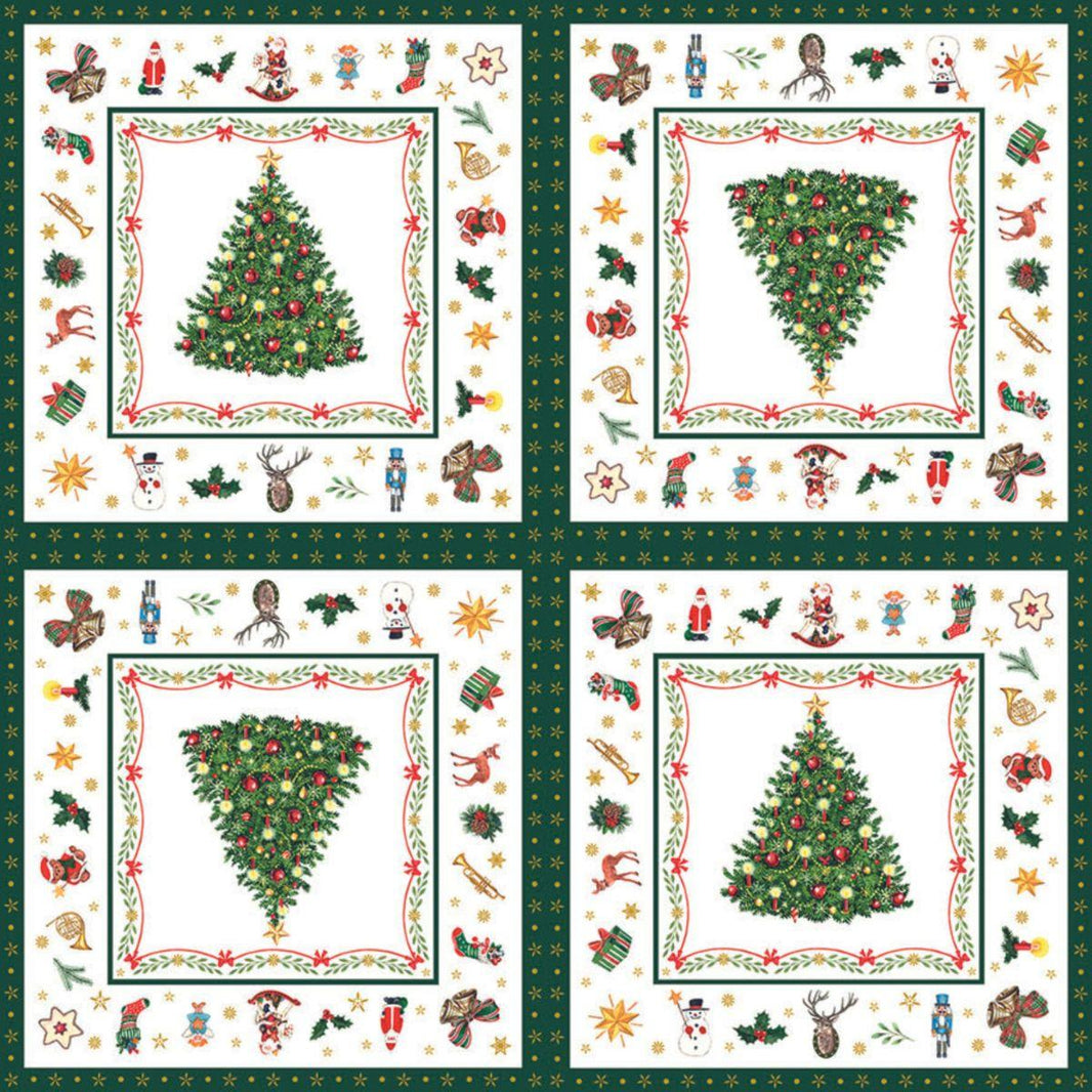 Guardanapo Decoupage Natal Christmas Evergreen White 33314515 Ambiente com 2 peças - Palácio da Arte