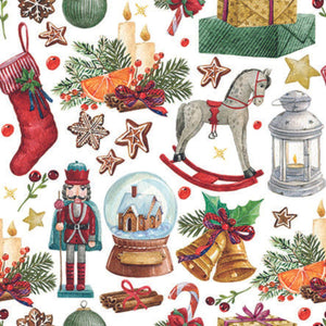 Guardanapo Decoupage Natal Vintage Ornaments 33317940 Ambiente com 2 peças - Palácio da Arte