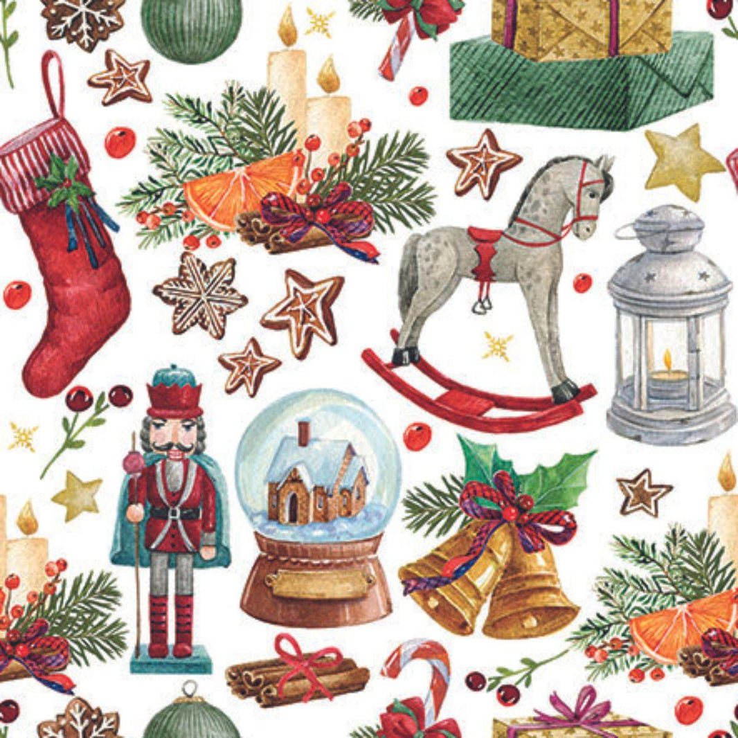 Guardanapo Decoupage Natal Vintage Ornaments 33317940 Ambiente com 2 peças - Palácio da Arte