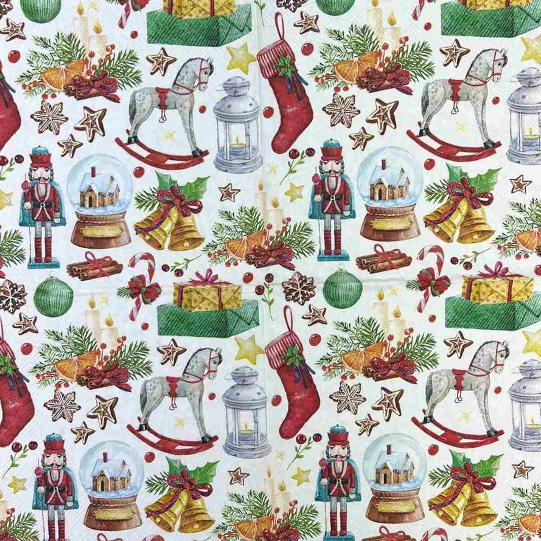 Guardanapo Decoupage Natal Vintage Ornaments 33317940 Ambiente com 2 peças - Palácio da Arte