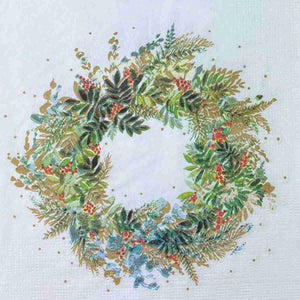 Guardanapo Natal Christmas Hill Wreath 3333889 PPD com 2 peças - Palácio da Arte