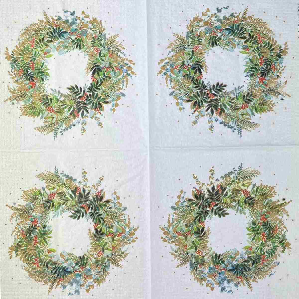 Guardanapo Natal Christmas Hill Wreath 3333889 PPD com 2 peças - Palácio da Arte