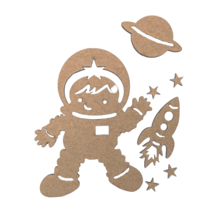 Kit Aplique Astronauta em MDF 7 peças - Palácio da Arte