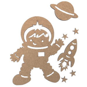 Kit Aplique Astronauta II em MDF 7 peças - Palácio da Arte
