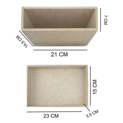 Kit Escritório com 4 Potes em MDF 15x15x23cm - Palácio da Arte