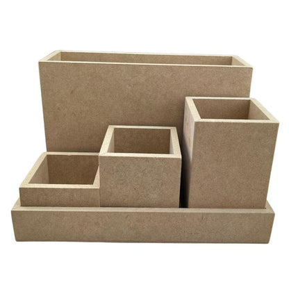 Kit Escritório com 4 Potes em MDF 15x15x23cm - Palácio da Arte
