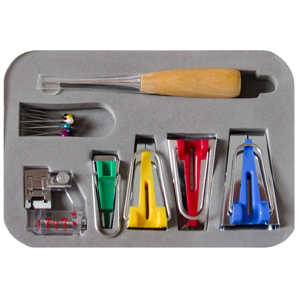 Kit Faz Viés + Calçador Mac-Len 10442 com 16 peças - Palácio da Arte