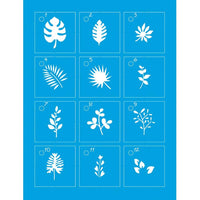 Kit Mini Stencil Litoarte STMI-008 4,5cm Folhagem 12 peças - Palácio da Arte