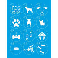 Kit Mini Stencil Litoarte STMI-009 4,5cm Cães 12 peças - Palácio da Arte