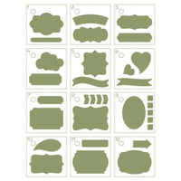 Kit Mini Stencil Litoarte STMI-029 4,5cm Tags para Planer 12 peças - Palácio da Arte