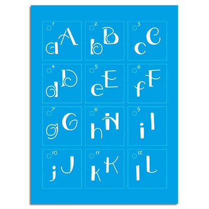 Kit Mini Stencil Litoarte STMI2-001 4,5cm Alfabeto Lettering 36 peças - Palácio da Arte