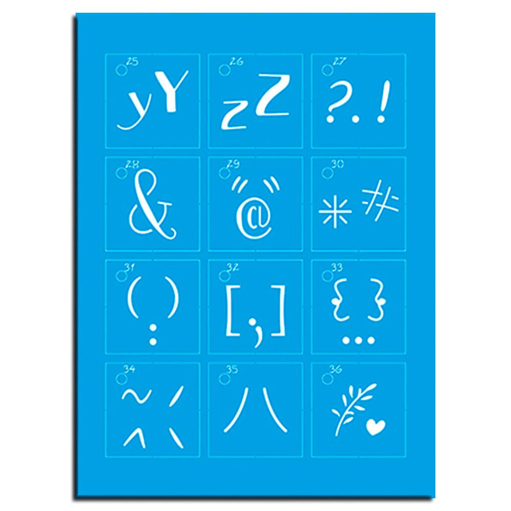 Kit Mini Stencil Litoarte STMI2-001 4,5cm Alfabeto Lettering 36 peças - Palácio da Arte