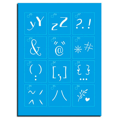 Kit Mini Stencil Litoarte STMI2-001 4,5cm Alfabeto Lettering 36 peças - Palácio da Arte