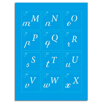 Kit Mini Stencil Litoarte STMI2-002 4,5cm Alfabeto Cursiva 36 peças - Palácio da Arte