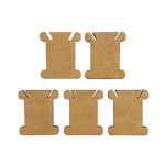 Kit Plaquinhas para Enrolar Meadas de Linhas Liso 3,5x4cm em MDF com 5 peças - Palácio da Arte