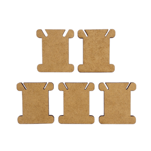 Kit Plaquinhas para Enrolar Meadas de Linhas Liso 3,5x4cm em MDF com 5 peças - Palácio da Arte